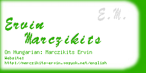 ervin marczikits business card